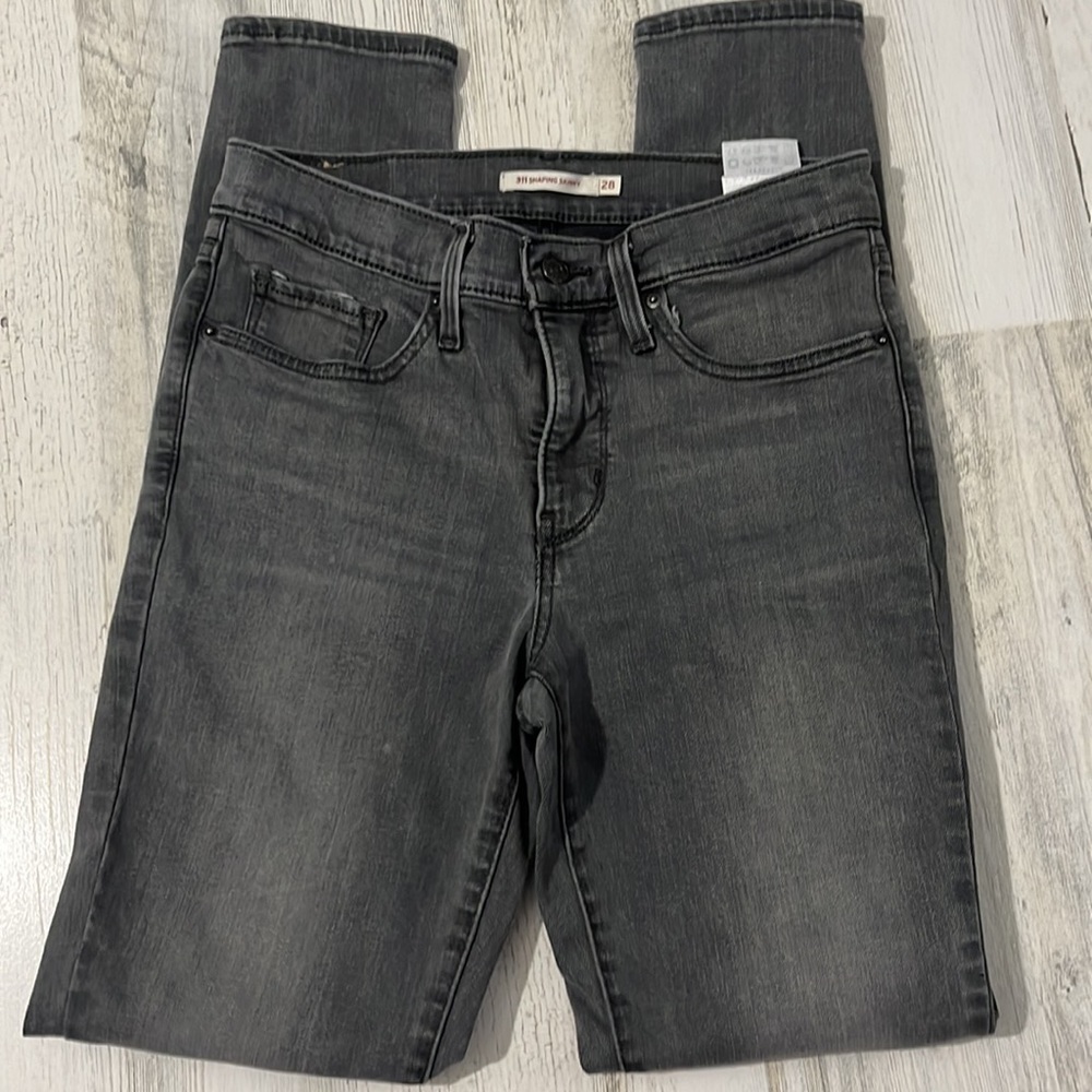 Levi’s Gray 311 Shaping Skinny Jeans Size 28 - Picture 2 of 9